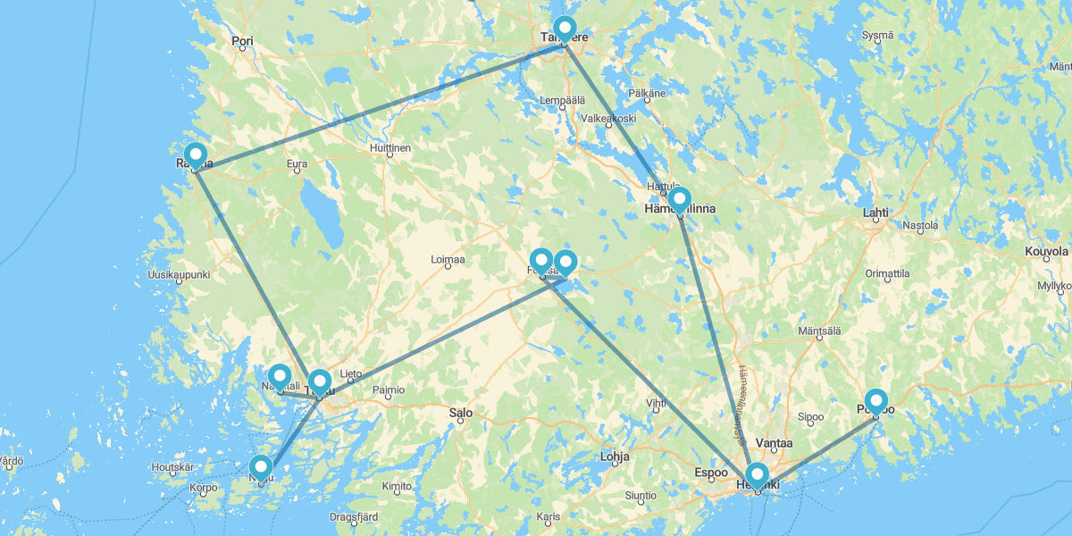 Ruta por el Suroeste de Finlandia