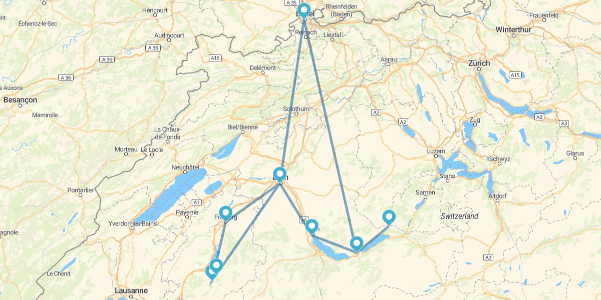 Ruta por las Ciudades y Cumbres suizas