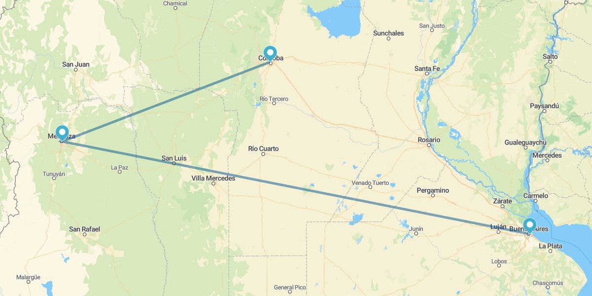 Córdoba, Mendoza y Buenos Aires