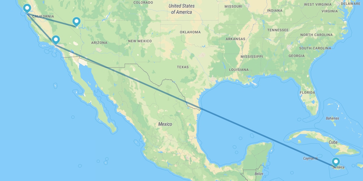 Las Vegas, San Francisco, Los Ángeles y Jamaica