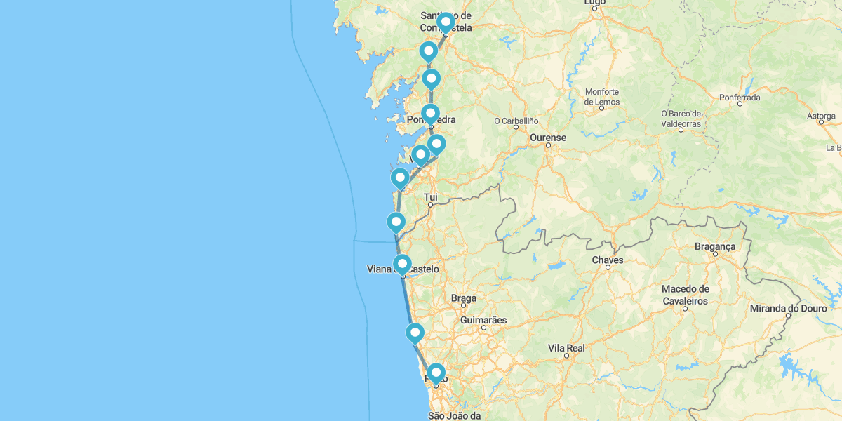 Camino de Santiago a pie: de Oporto a Santiago