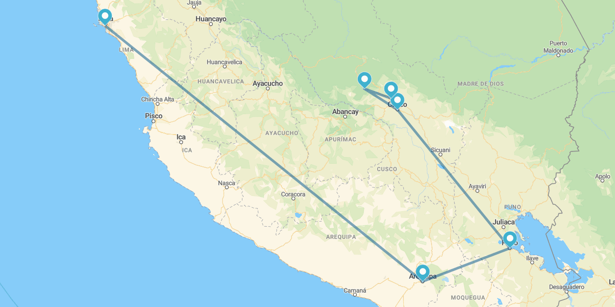 Lima, Arequipa, Cañón del Colca, Cusco y Lago Titicaca