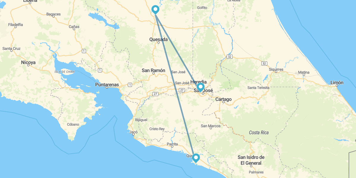 San José, Arenal y Manuel Antonio