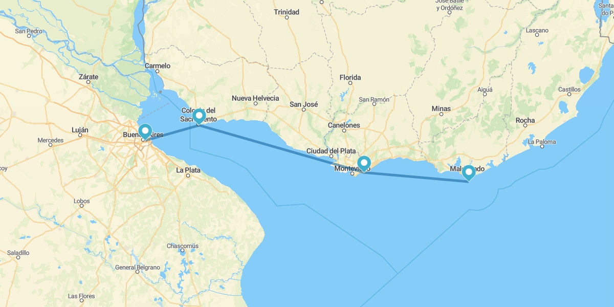 Montevideo, Punta del Este, Colonia del Sacramento y Buenos Aires