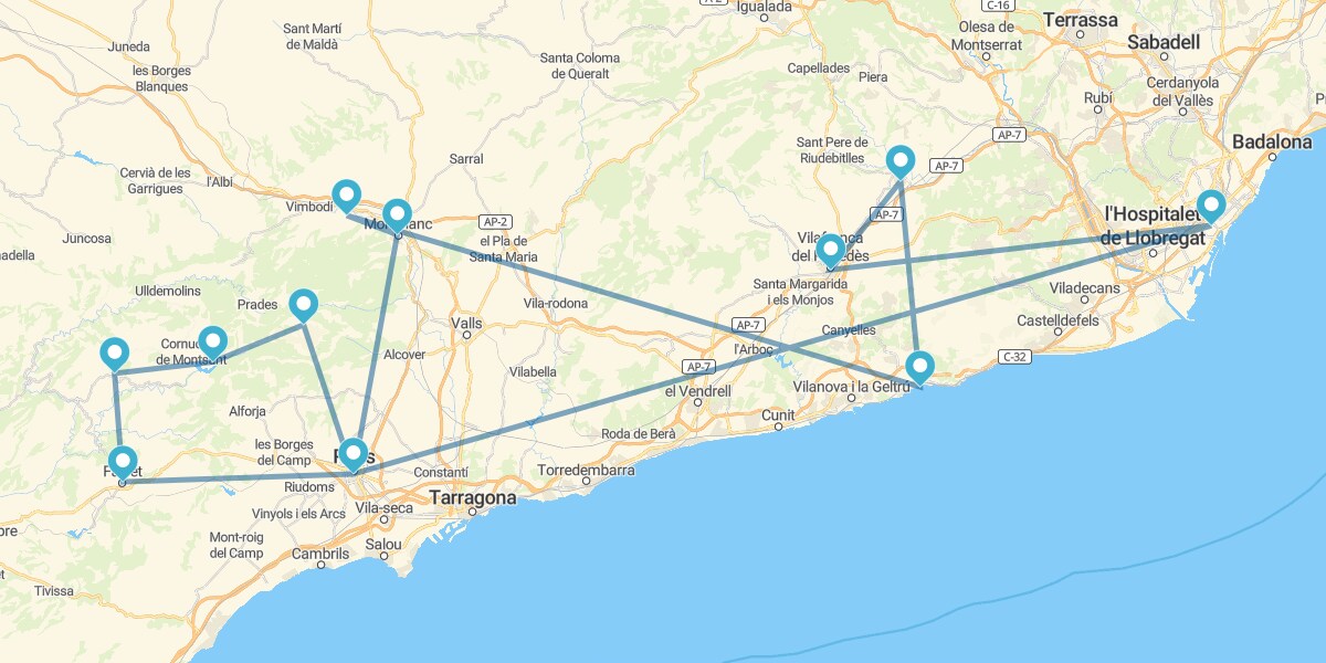 Ruta entre viñedos y modernismo en Cataluña