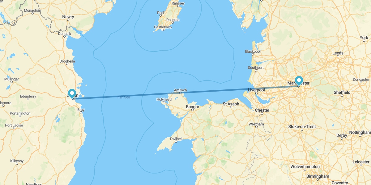 Dublín y Manchester en avión