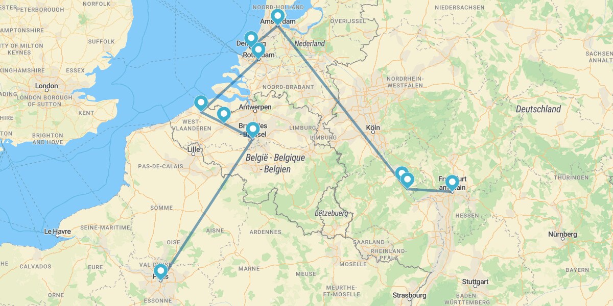 París, Bélgica, Holanda y el Rhin