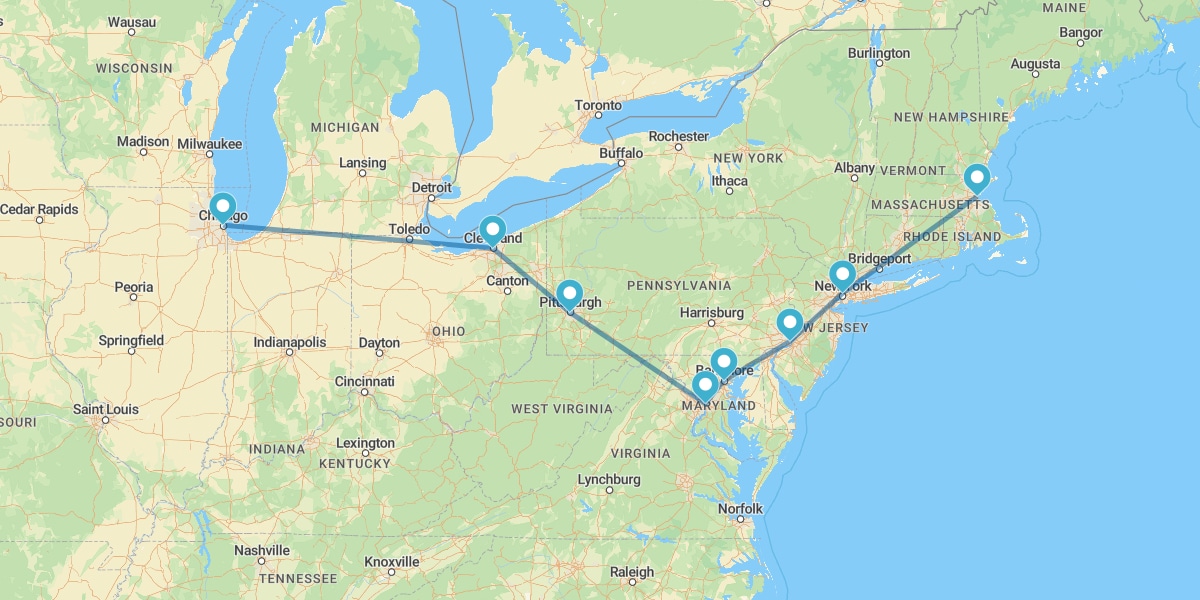 Ruta por los icónicos "sport stadiums" de la Costa Este