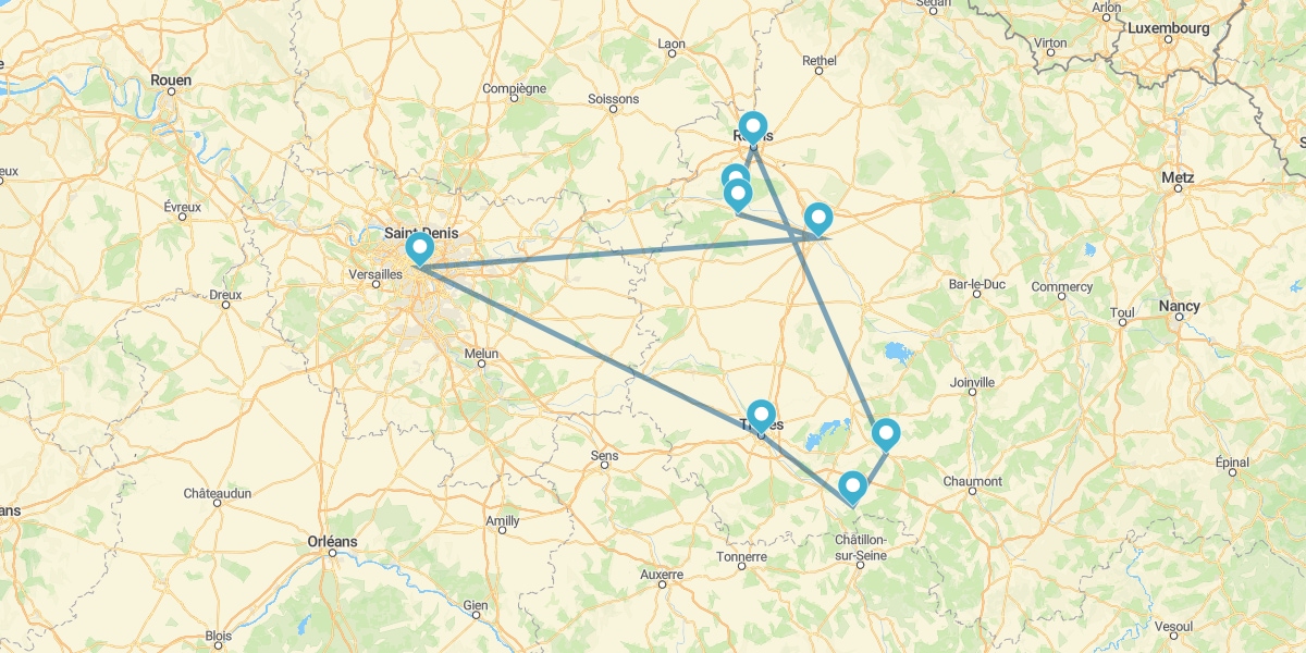 Ruta por La Champagne desde París