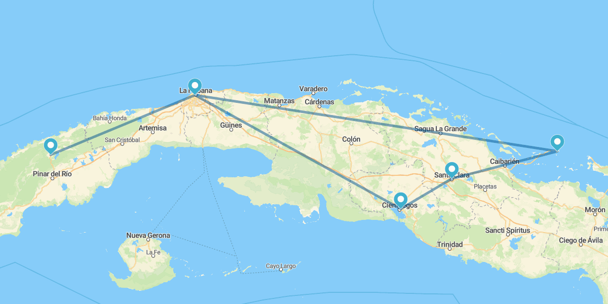 La Habana, Viñales, Cienfuegos, Trinidad, Santa Clara y Cayo Santa María