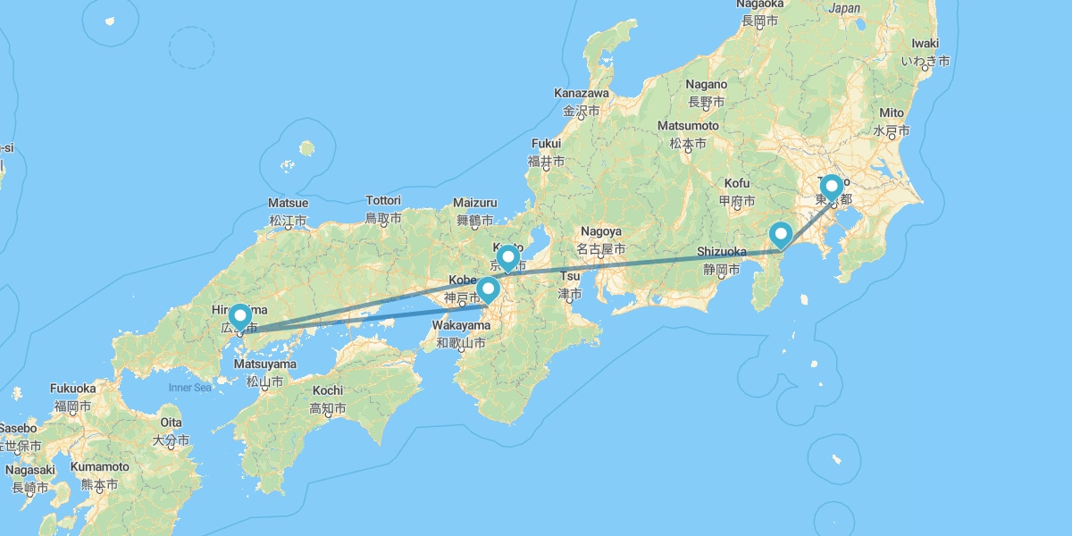 Tokio, Hakone, Kioto, Hiroshima y Osaka