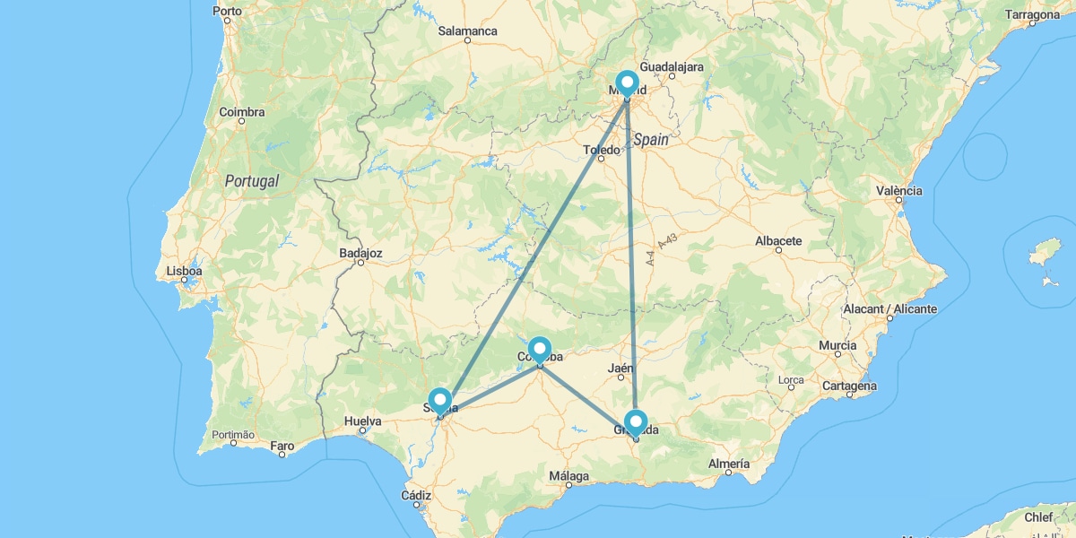 Granada, Córdoba y Sevilla desde Madrid