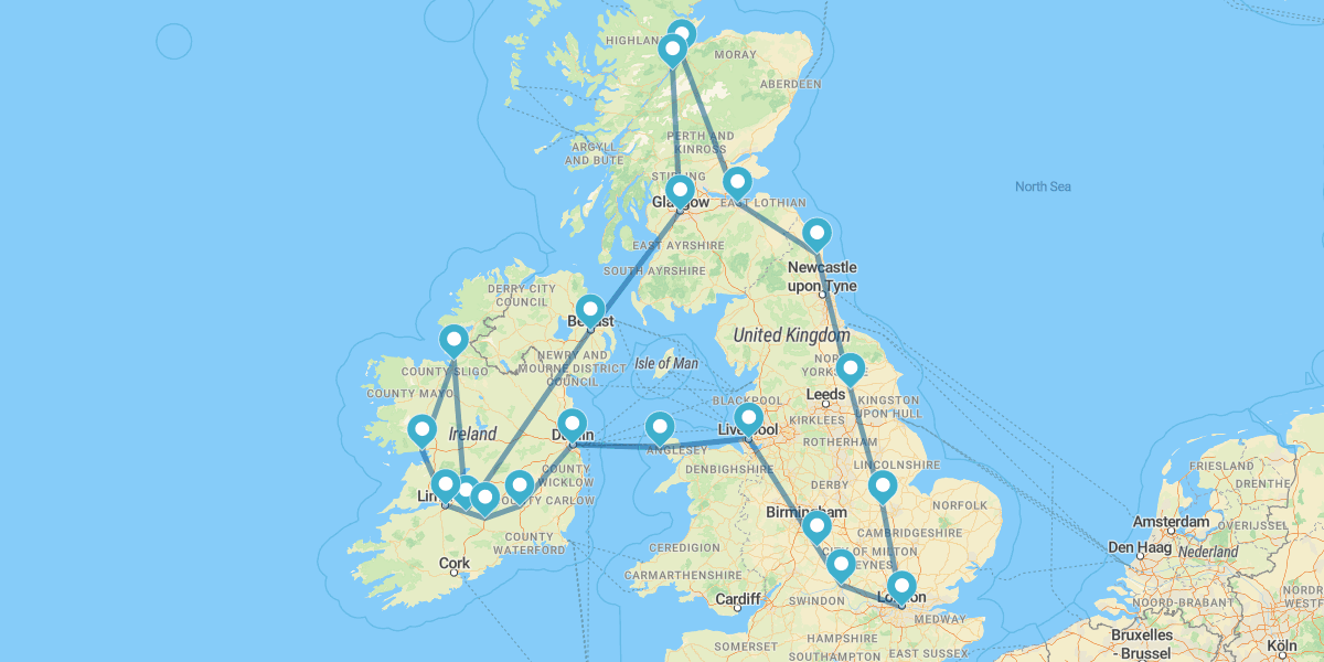 Inglaterra, Highlands e Irlanda