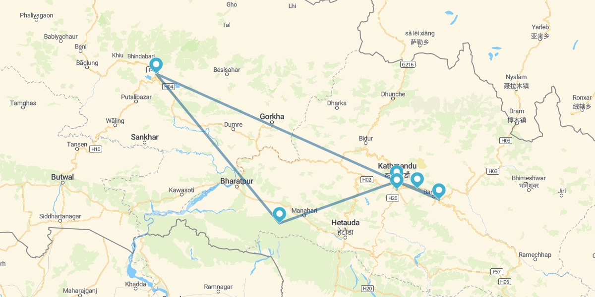 Katmandú, Dhulikhel, Pokhara y Chitwan