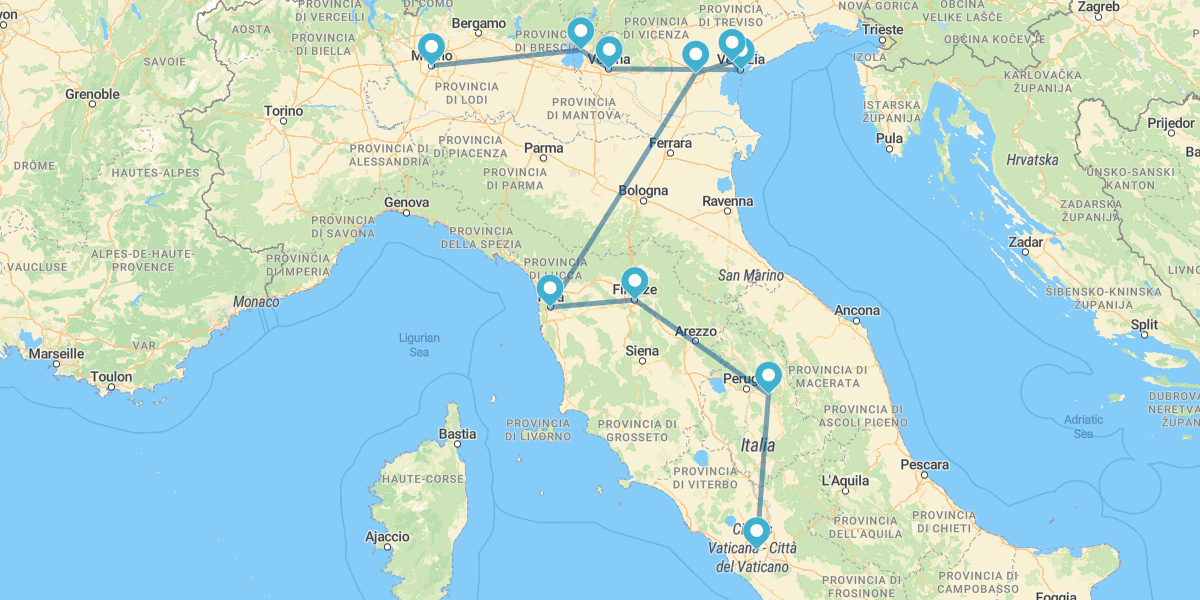 Milán, Lago de Garda, Venecia, Florencia y Roma I