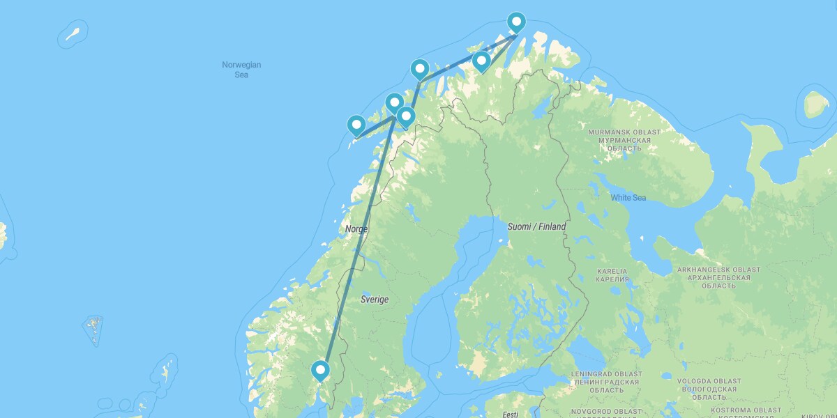 De Oslo a Cabo Norte y las Islas Lofoten