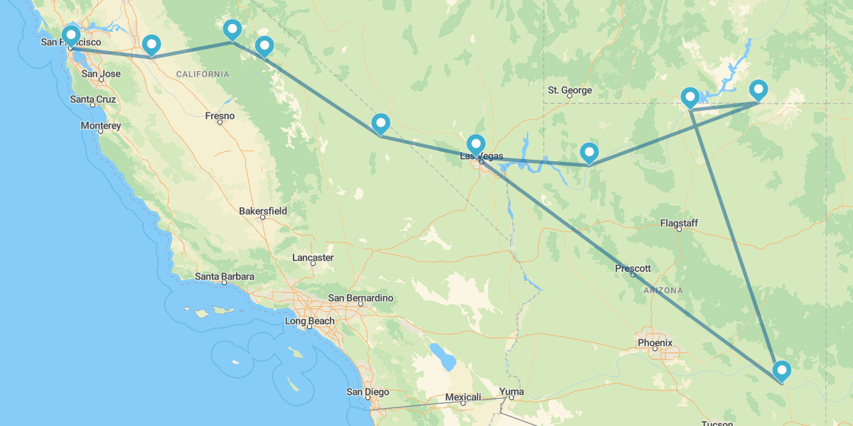 Las Vegas y San Francisco con Parques Nacionales