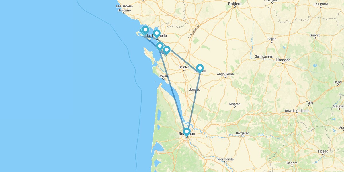 Ruta por Nouvelle-Aquitaine: Cognac, La Rochelle, Isla de Ré y Burdeos