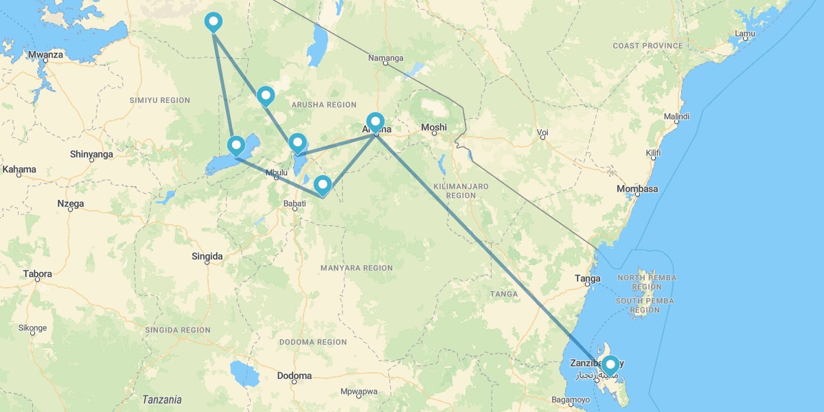 Parques Nacionales, Ngorongoro, Lago Eyasi y Zanzíbar