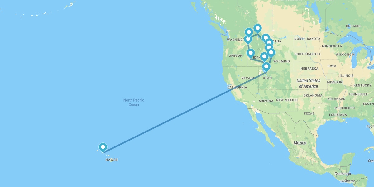 La Gran Ruta de Yellowstone y Hawái