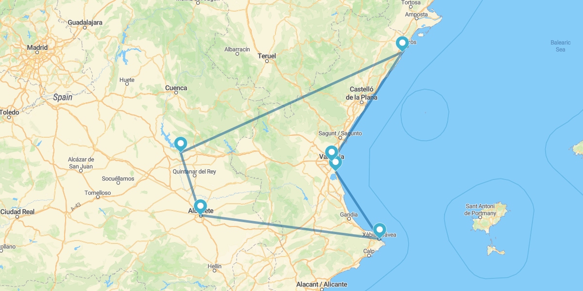 Ruta en Paradores por Comunidad Valenciana y Castilla-La Mancha