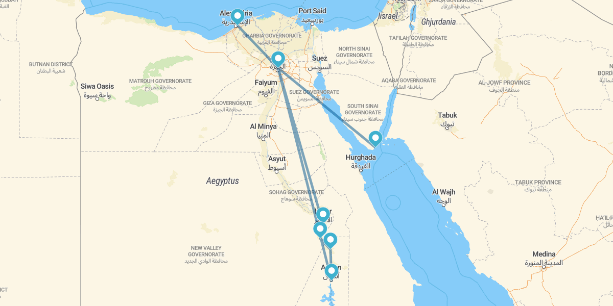 El Cairo, Crucero en el Nilo, Alejandría sumergida y Sharm El Sheikh