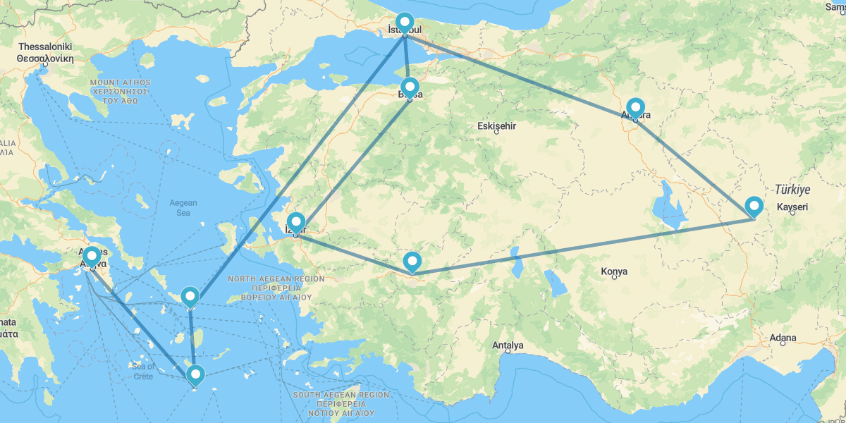 De Estambul a Esmirna y Grecia