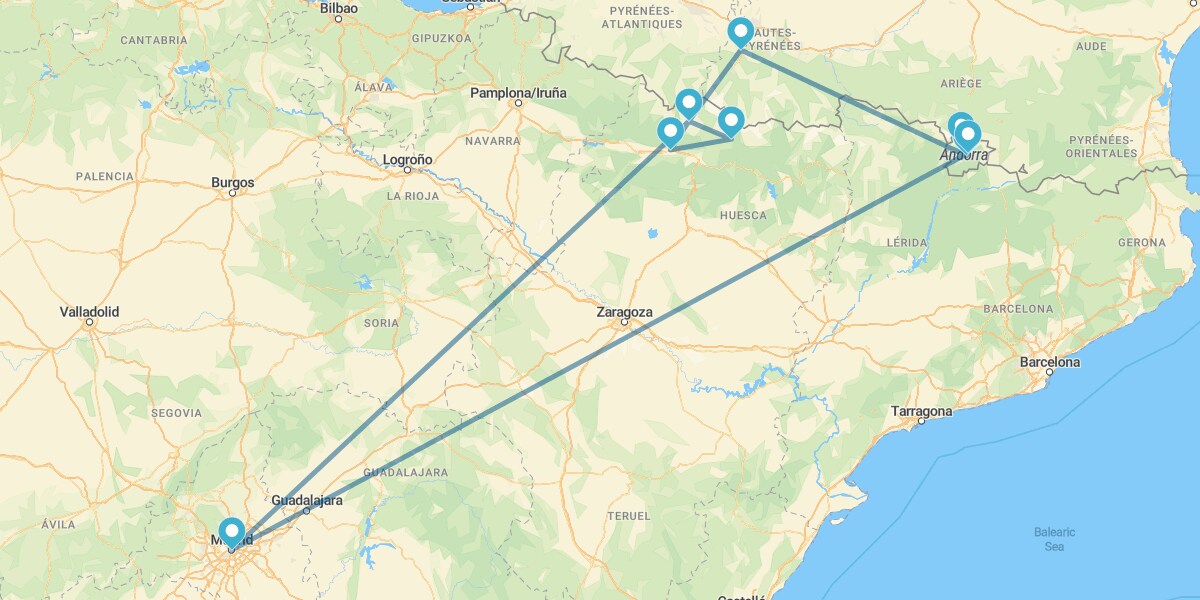 Huesca, Lourdes y Andorra desde Madrid