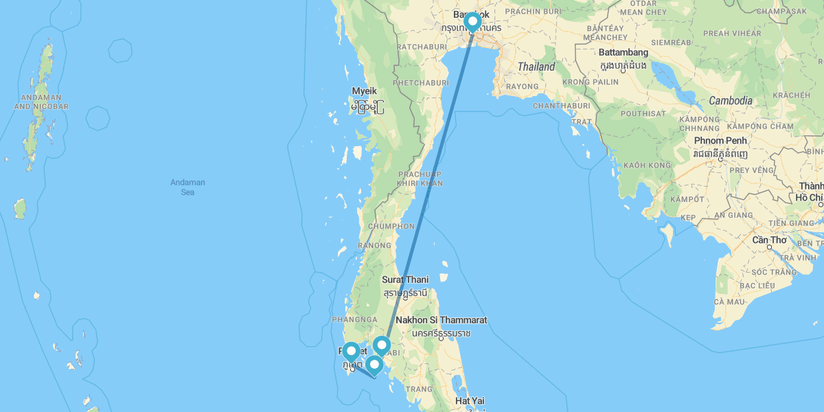 Phuket, Phi Phi, Krabi y Bangkok