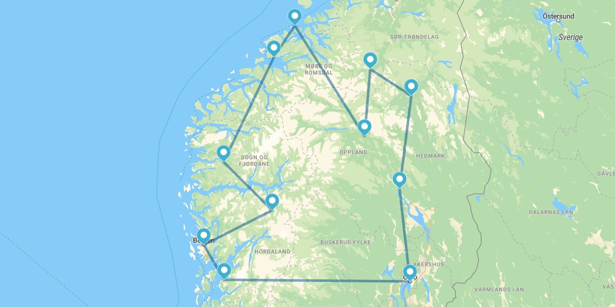 Oslo, Bergen y la Ruta Atlántica