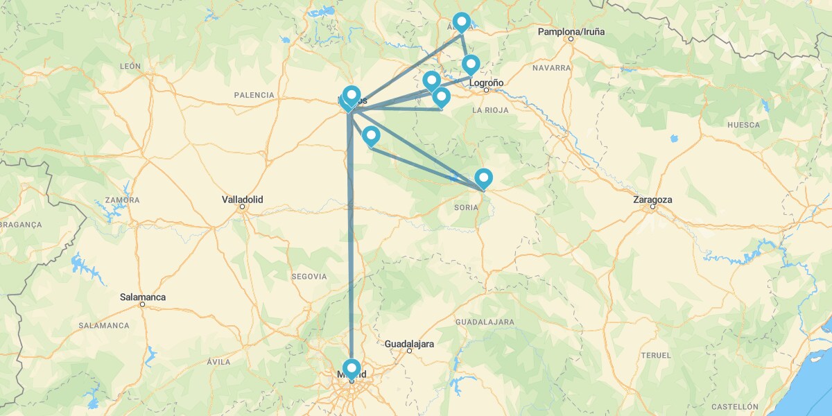 Soria, Vitoria, La Rioja y Burgos desde Madrid