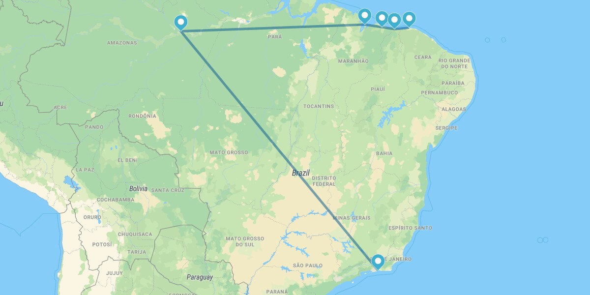 Río de Janeiro, Selva Amazónica, Lençois Maranhenses y Jericoacoara
