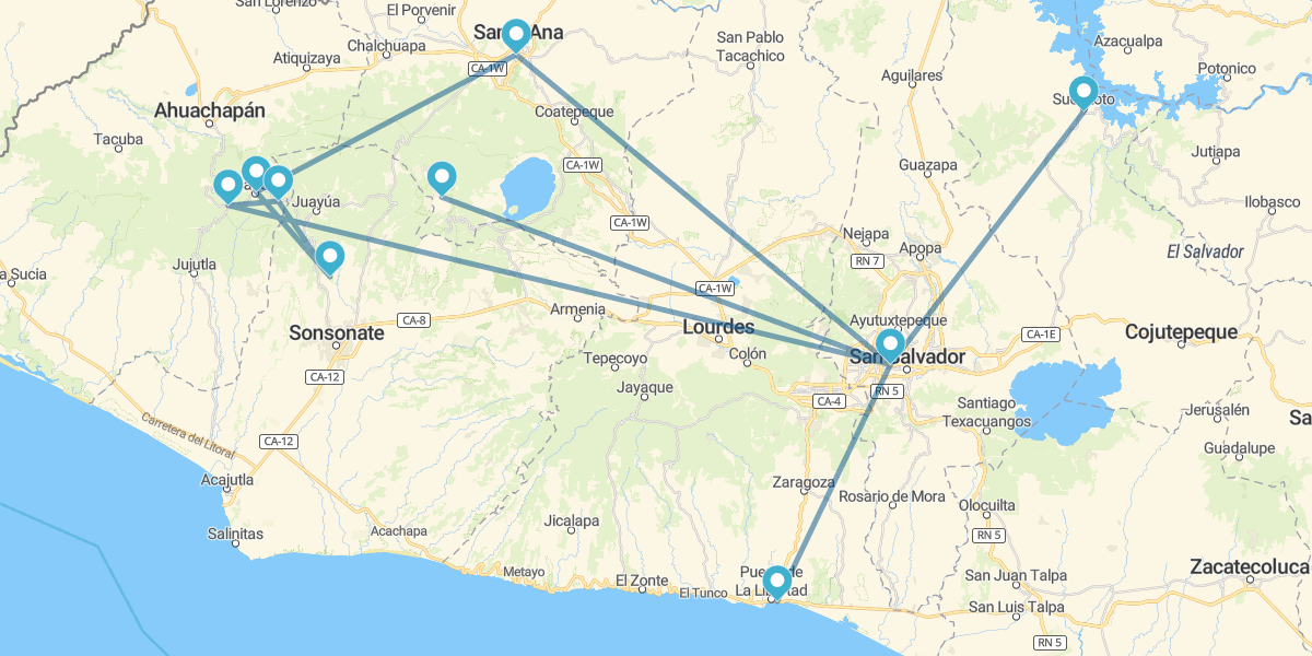 San Salvador, Volcanes y lugares arqueológicos