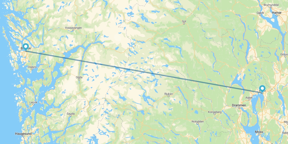 Oslo y Bergen en avión