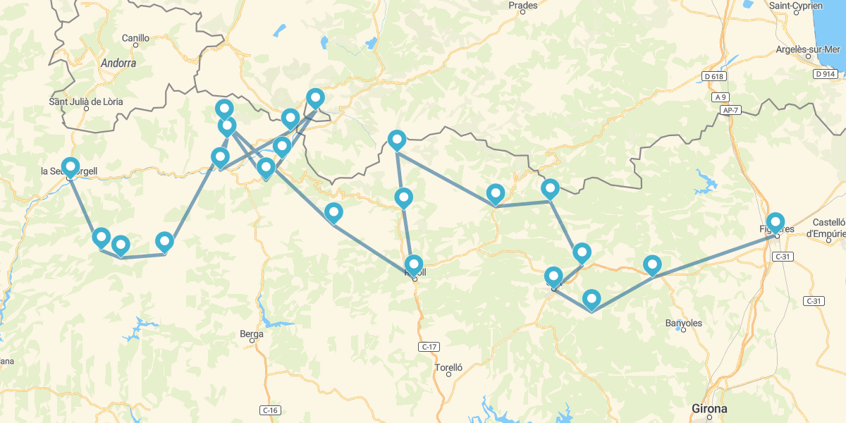 Ruta desde La Seu d'Urgell a Figueres. Oda a la naturaleza. Grand Tour de Catalunya (TRAMO 4)