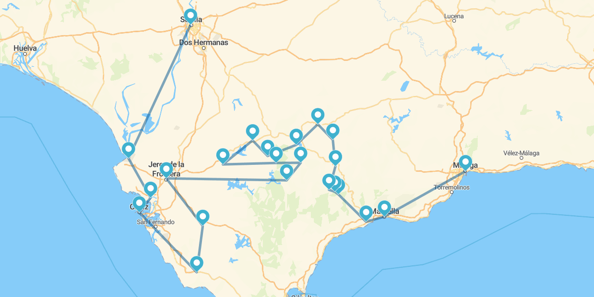 Ruta desde Málaga a Sevilla con los Pueblos Blancos. Tierra de inspiración