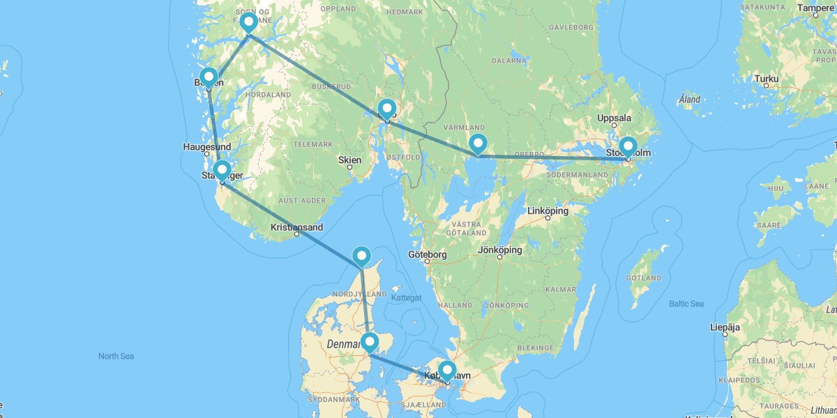 Dinamarca, Noruega y Suecia