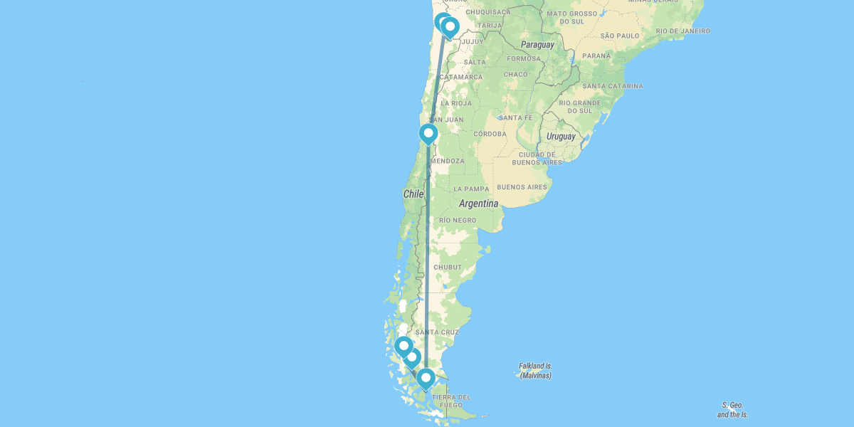 Santiago de Chile, San Pedro de Atacama, Puerto Natales y Parque Nacional Torres del Paine