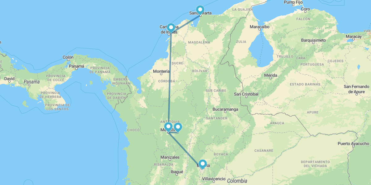 Bogotá, Medellín, Cartagena de Indias con Islas del Rosario y Santa Marta