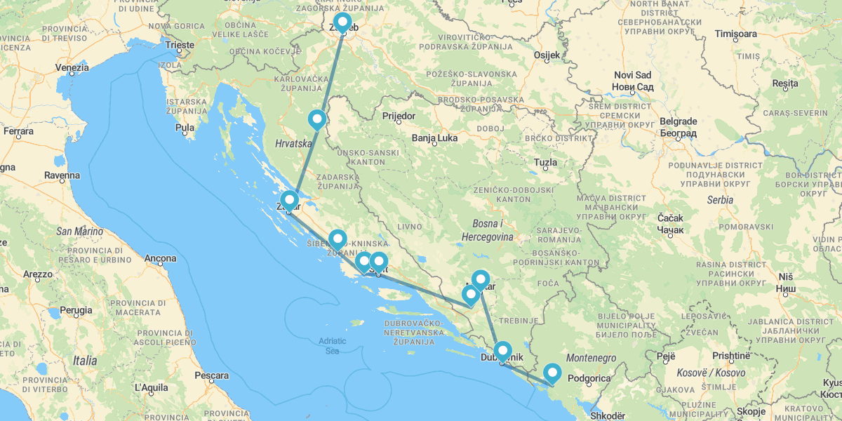 Eslovenia, Croacia, Montenegro y Bosnia Herzegovina