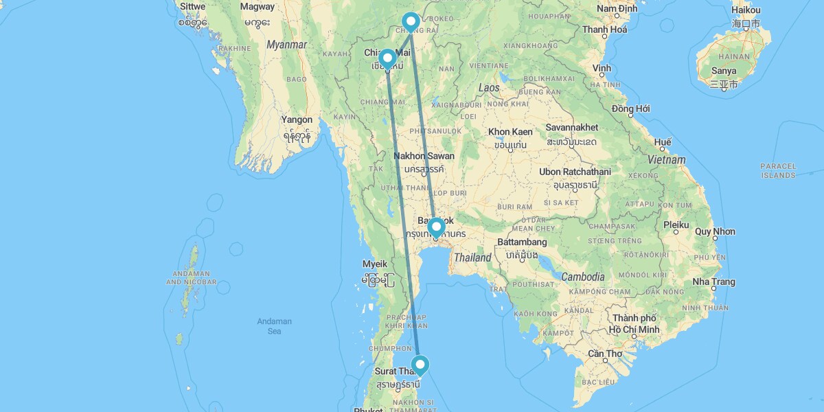 Bangkok, Chiang Rai, Chiang Mai y Koh Samui