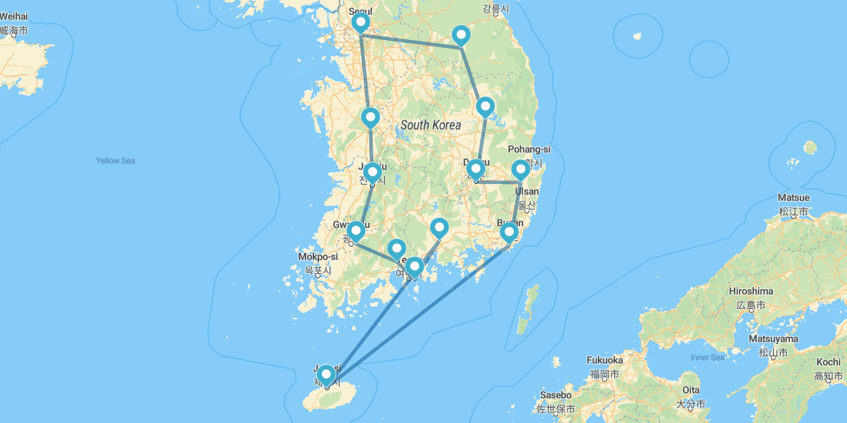 Corea del Sur con Isla de Jeju