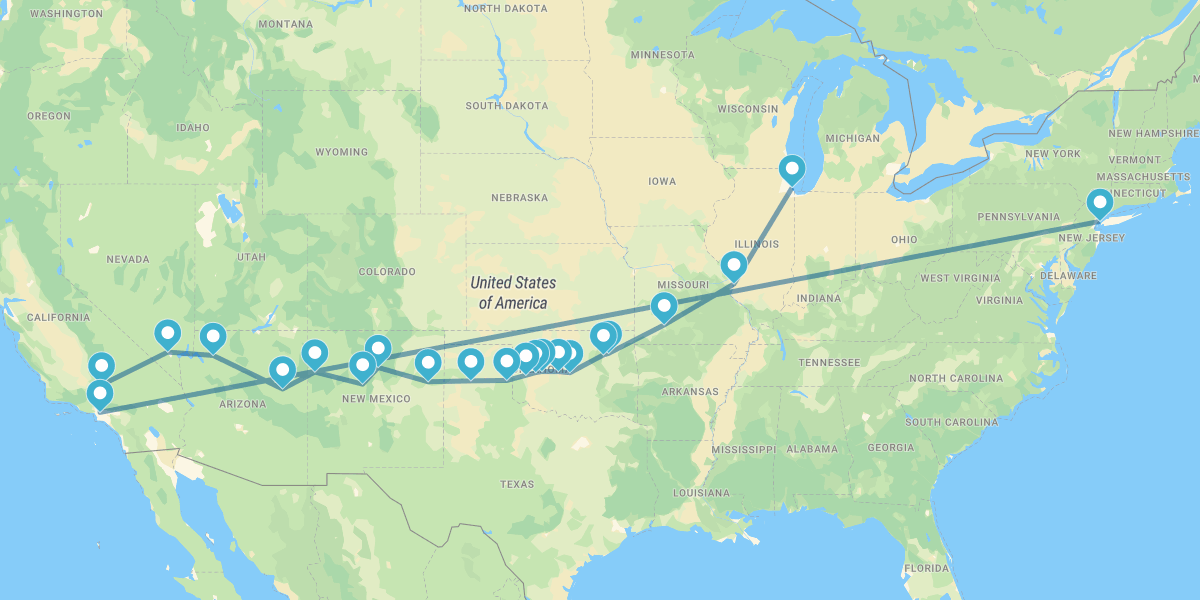 Ruta 66, desde Chicago hasta Los Ángeles y Nueva York