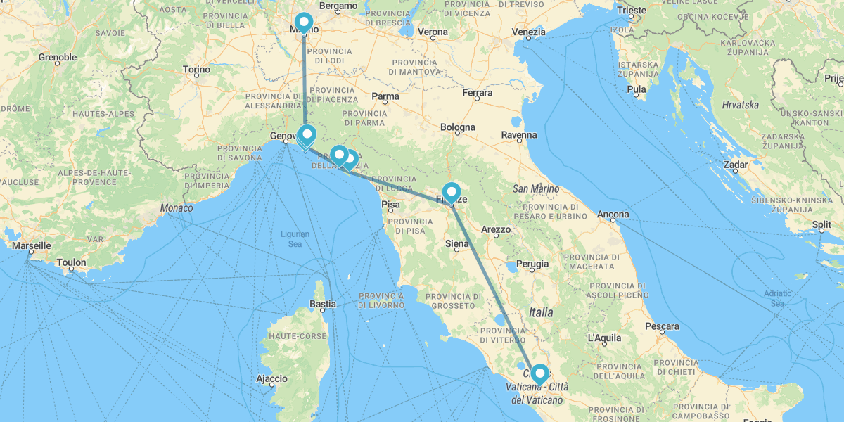 Milán, Cinque Terre, Florencia y Roma