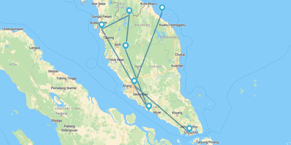 Singapur, Malasia Peninsular e Islas Perhentian