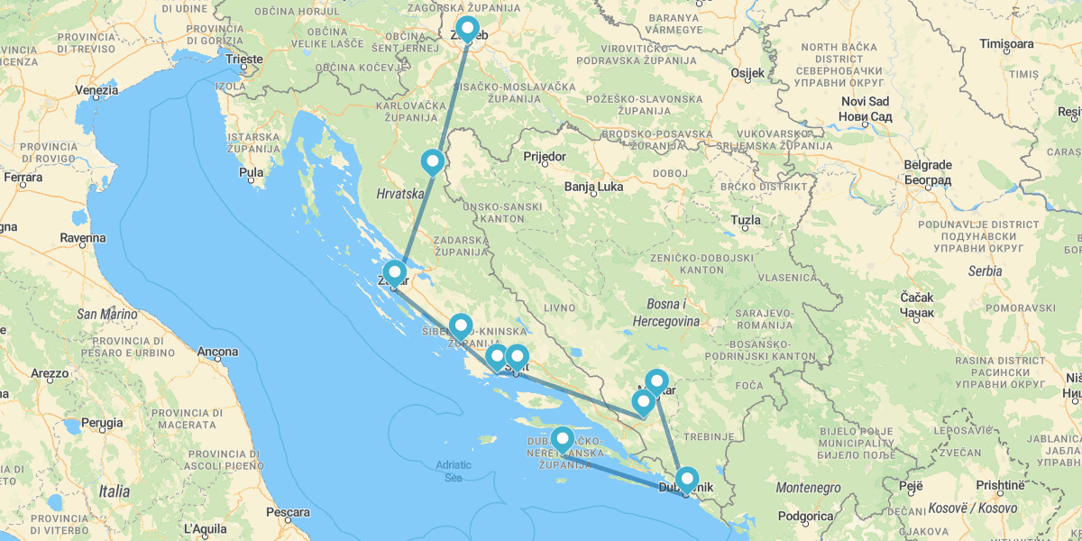 Eslovenia, Croacia con Korcula y Bosnia Herzegovina