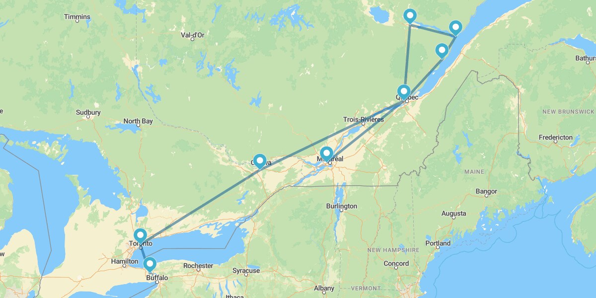 De Montreal a Toronto con Lago Saint Jean y Cataratas del Niágara