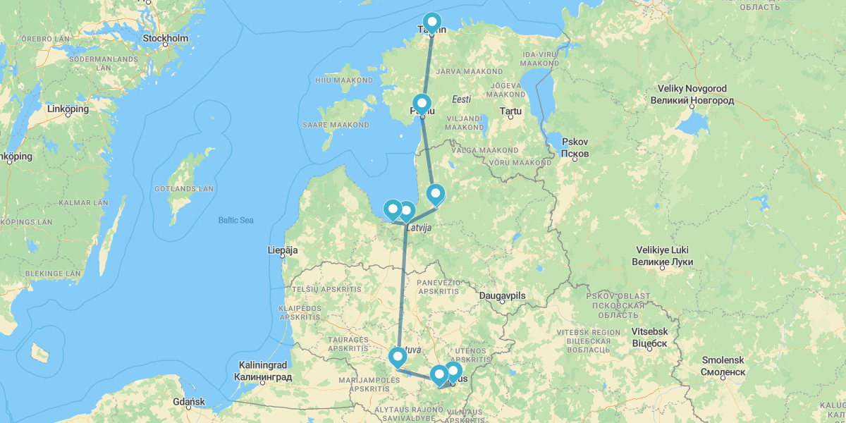 Vilna, Kaunas, Jūrmala, Riga y Tallin