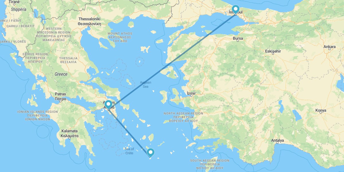 Estambul, Atenas y Santorini