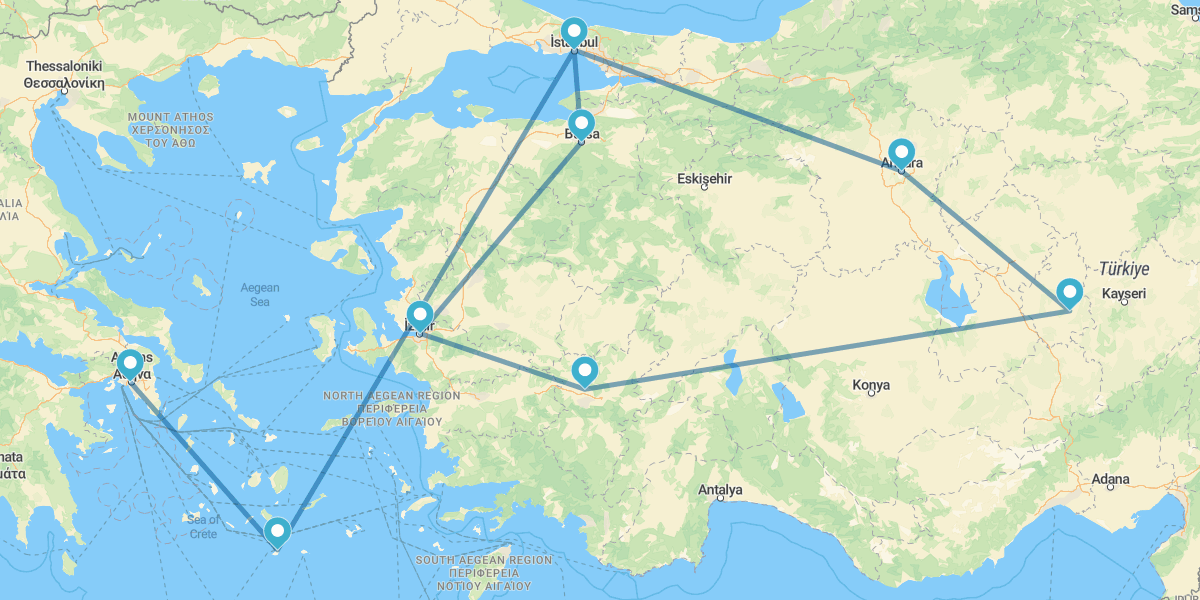 De Estambul a Esmirna con Santorini y Atenas